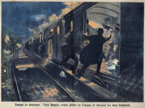 Banditen greifen einen Zug an, Frankreich von Unknown Artist