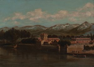 Ufer der Isère in Grenoble, Bergblick von Unknown artist