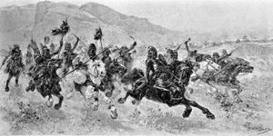 Barbarische Invasionen - Die Hunnen (Gravur von U. Checa)