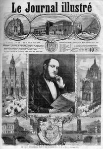 Baron Georges Eugene Haussmann, Präfekt der Seine 1868 - Titelblatt des „Illustrierten Journals“ von 1868