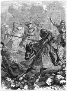 Schlacht von Guinegate oder Guinegatte (Frankreich), Tag der Sporen, 16. August von Unknown artist
