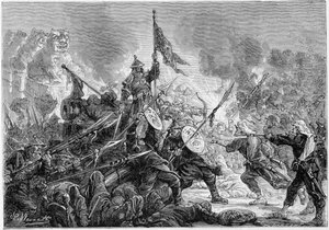Schlacht von Palikao: Niederlage der Mandschu-Armee vor der französisch-britischen Expeditionsstreitmacht, 21.09.1860 von Unknown artist