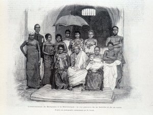 Behanzins Internierung in Martinique: der König umgeben von seiner Familie und seinem Gefolge von Unknown artist