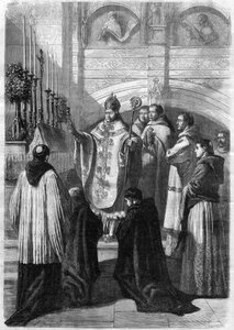 Segnung der Eier am Ostersonntag in der Abtei von Solesmes (Sarthe) im Jahr 1868 von Unknown artist
