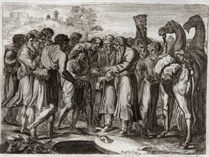 Bibel von Royaumont, Altes Testament: Joseph wird von seinen Brüdern verkauft. von Unknown artist