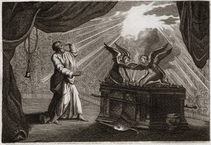 Royaumont-Bibel, Altes Testament: Die Bundeslade. Figur der Lade. Illustration von 1811.