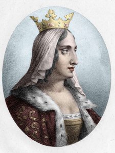 Blanche de Castile. Königin von Frankreich (1188-1252), Ehefrau von König Ludwig VIII. Gravur des 19. Jahrhunderts