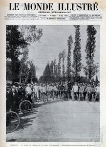 Bordeaux - der Start des Paris-Bordeaux-Rennens - Titelblatt von „Le Monde Illustré“ von 1895 von Unknown artist