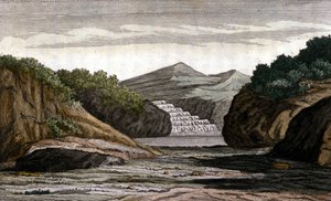 Brasilien, Fluss und Land reich an Goldnuggets. Gravur des 19. Jahrhunderts von Unknown artist