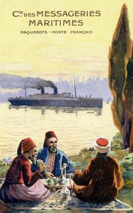 Karton der französischen Reederei weltweit. von Unknown artist