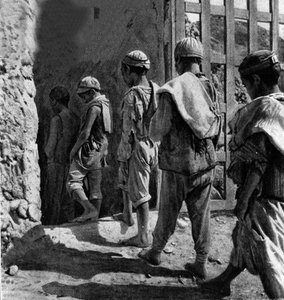 Kinderarbeit; carusi, Bergleute, betreten die Mine