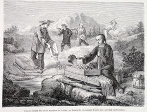 Chinesen waschen Goldsand in Kalifornien von Unknown artist