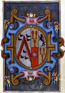 Wappen, „Der Tod von Rodomont und sein Abstieg in die Hölle“ von Unknown artist