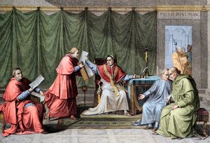 Konkordat von 1801 - Unterzeichnung des Konkordats zwischen Frankreich und dem Heiligen Stuhl durch Papst Pius VII. (Pius) (1742-1823), 15. August