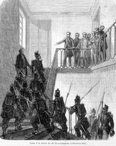 Staatsstreich: Verhaftung der Abgeordneten im Rathaus des 10. Arrondissements von Paris am 2. Dezember 1851 von Unknown artist