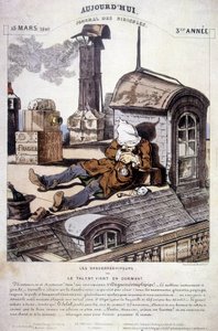 Daguerreotypisten oder Talent kommt im Schlaf. Ironischer Artikel gegen den neuen Beruf des Fotografen. In „Heute, Zeitschrift der Lächerlichkeiten“, am 15.03.1840.