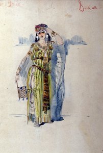 Dalila-Kostüm für den ersten Akt der Oper „Samson und Dalila“ von Camille Saint Saens (Saint-Saens). 1877