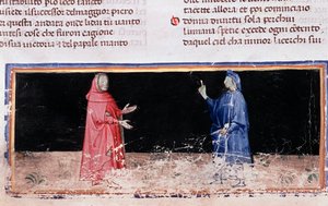 Dante und Virgil (Gesang 3 der Hölle, in der Göttlichen Komödie) (Miniatur)
