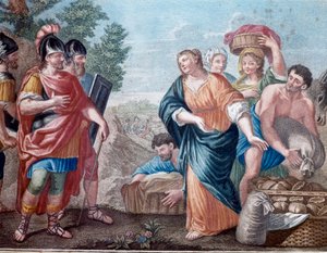 David und Abigail Lithographie des 19. Jahrhunderts Mailand, private Sammlung
