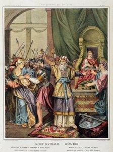 Tod der Athalie - Joas (Joasch) König - in „Heilige Geschichte“, ed. Hachette von Unknown artist