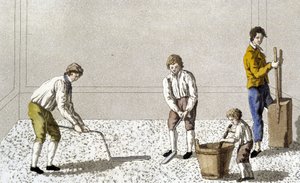 Dekoration: eine der Phasen der Bodenpflasterung