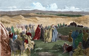 Abreise von Galswinthe (Galsuinde) (ca. 545-567), Königin der Franken in Neustrien und Frau von Chilperich I. (König der Franken), nach Frankreich. Gravur in „Histoire De France En Cent Tableaux von Paul Lehugeur“ 1891.