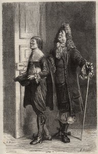 Diafoirus Vater und Sohn - Gravur für „Der eingebildete Kranke“ von Jean Baptiste Poquelin genannt Molière (1622-1673) von Unknown artist