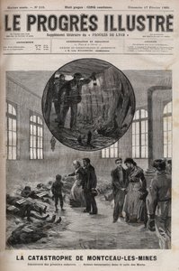 Katastrophe des Brunnens Sainte Eugenie oder Katastrophe von Montceau-les-Mines in Burgund im Jahr 1895 - Gravur in „Le Progres illustré“ von 1895 von Unknown artist