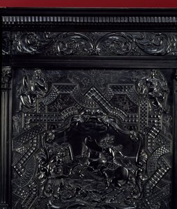 Ebenholzpraxis: Horatius Cocles verteidigt die Sublicius-Brücke in Rom (Detail)