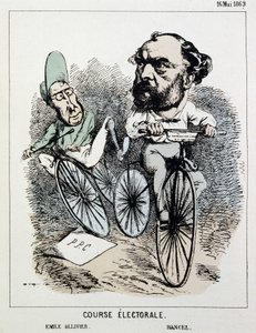 Wahlrennen für Fahrräder: Emile Ollivier und Bancel von Unknown artist