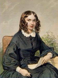 Elizabeth Barrett Browning (1806-1861) - Englische Dichterin - Gravur