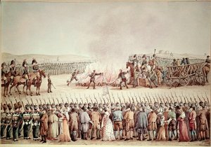 Englische Waren wurden auf Befehl von Napoleon I. Bonaparte während der Kontinentalsperre 1806 verbrannt von Unknown artist