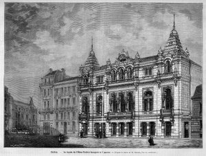 Fassade des Eden-Theaters, 7 rue Boudreau in Paris, eröffnet am 7. Januar von Unknown artist