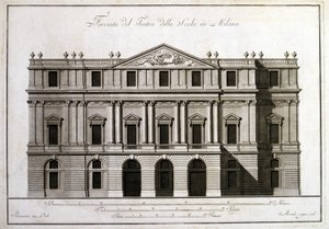 Fassade des Theaters alla Scala in Mailand von Unknown artist