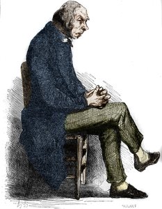 Vater Goriot. Gravur Mitte des 19. Jahrhunderts. Illustration für "Der Vater Goriot" von Honore de Balzac (1799-1850).
