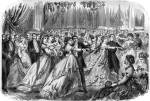 Erster Ball des Hôtel de Ville in Paris am 16. Januar 1868. Gravur in „The Illustrious Universe“ von Unknown artist