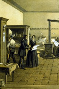 Florence Nightingale (1820 - 1910) in einem Krankenhaus in Scutari in der Türkei um 1855 (Detail)