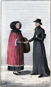 Französisch-kanadische Dame, junge französische Kanadierin; in „Reisen durch Kanada und die Vereinigten Staaten von Nordamerika 1806-1808“ von John Lambert, ed. London von Unknown artist
