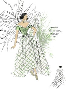 Französische Mode, Tanzkleid-Design für späte 1940er Jahre von Unknown artist