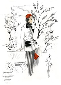 Französische Mode, Outfit-Design in Wolle von Unknown artist