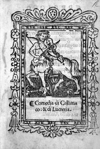 Frontispiz der Komödie „La Mandragola“ von Niccolo di Bernardo dei Machiavelli