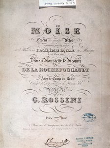 Frontispiz der Partitur von Moses in Ägypten von Gioacchino Rossini