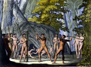 Kampf zwischen Botocudos, Indianer aus Brasilien von Unknown artist