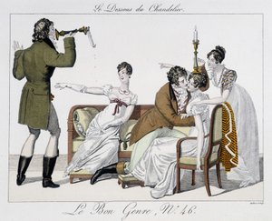 Spiel: die Unterseite des Kerzenhalters - in „Le Bon genre“, Nr. 46 von Unknown artist