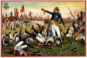 General Cambronne in der Schlacht von Waterloo (1815) - Chromolithographie, Ende des 19. Jahrhunderts von Unknown artist
