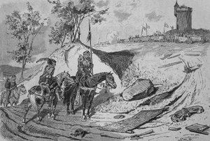 Deutscher Bauernkrieg (1524-1526): Wagen der Bauern in Königshofen, Deutschland von Unknown artist