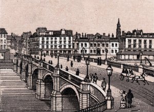 Glasgow, Schottland: Blick auf die Broomielaw-Brücke. aus 