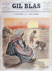 Großmutter und Kinder im Sonnenuntergang, „Gil Blas“ 20. August