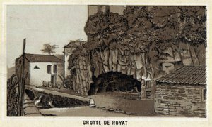 Grotte von Royat (Puy-de-Dome und die Region Auvergne). Chromolithographie aus dem späten 19. Jahrhundert von Unknown artist