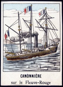 Kanonenboot auf dem Roten Fluss, Ende des 19. Jahrhunderts